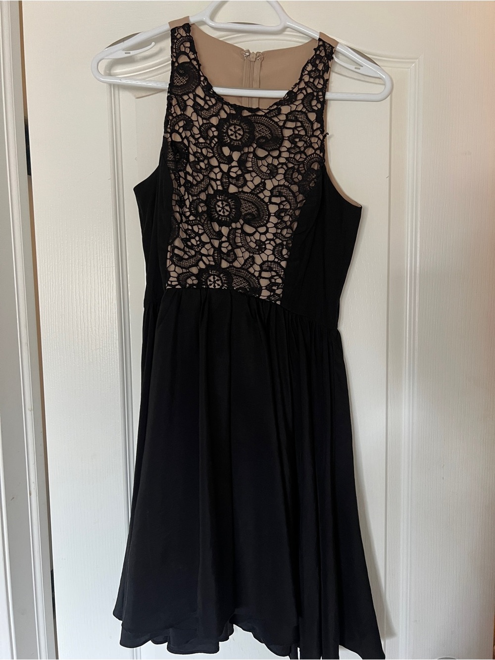 Black lace illusion fit&flare dress | XS | cocktail dress